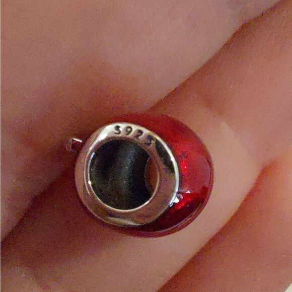 925 Sterling Silver Apple Charm - Picture 7 of 7